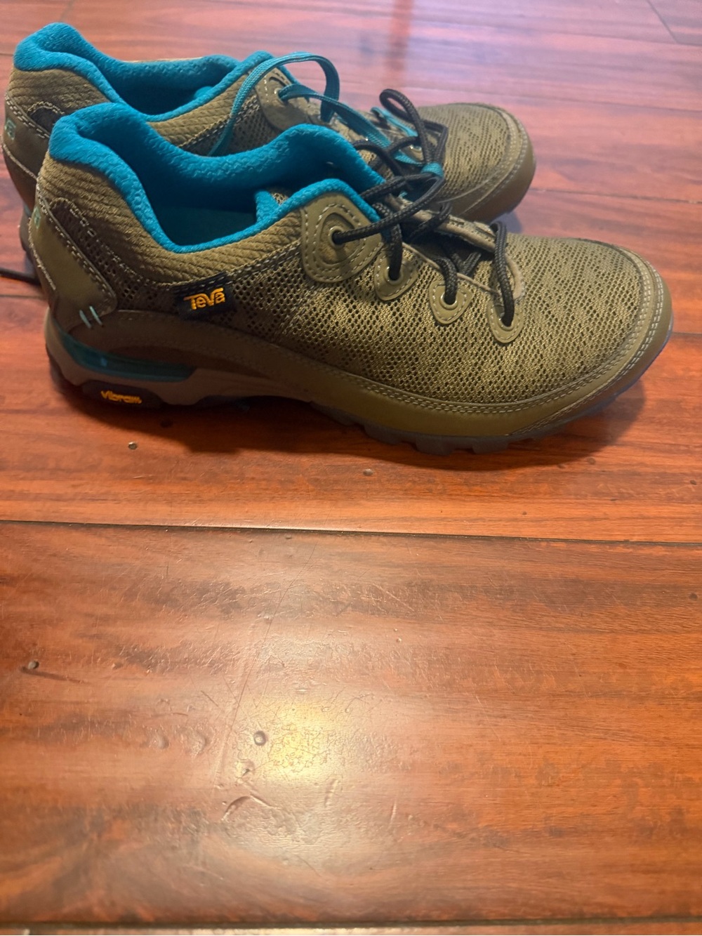 Teva Olive Green and Teal Women's Sneakers - Picture 3 of 12